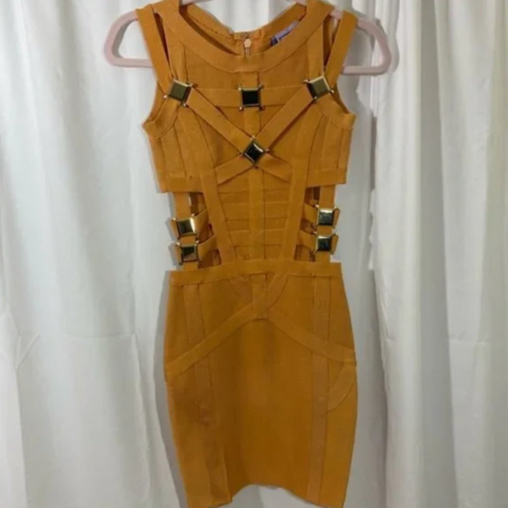 Amazing Herve Leger dress gold hardware size small - Picture 4 of 5